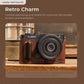 SmallRig Leather Camera Half Case for Panasonic LUMIX S9 with Vintage Style Design & Wooden Grip | 4703