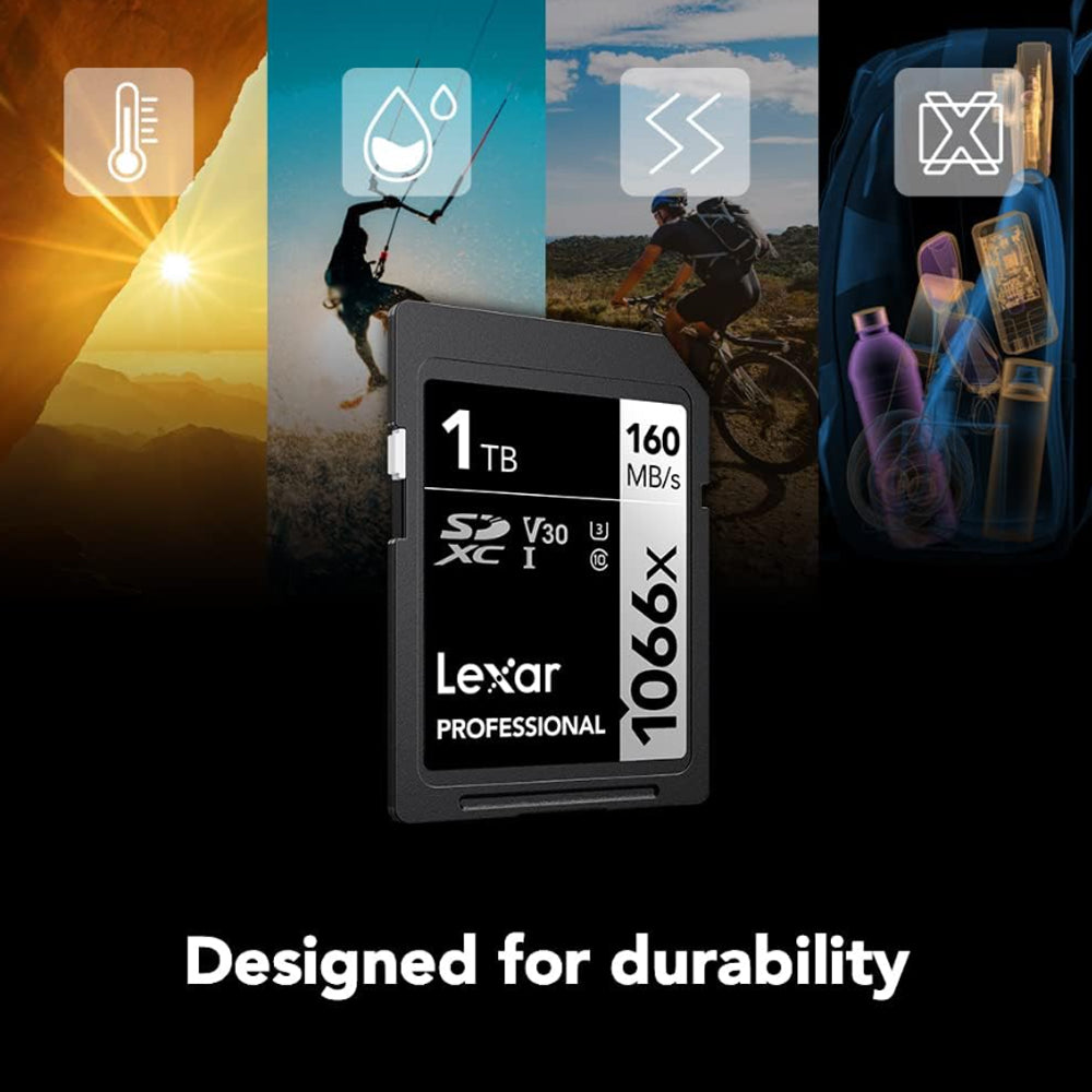 Lexar Professional 1TB 512GB Silver Series 1066x SDXC UHS-I V30 U3 Class 10 Memory Card with 4K UHD Video Recording, Max 160MB/s Read Speed for Videography and Photography