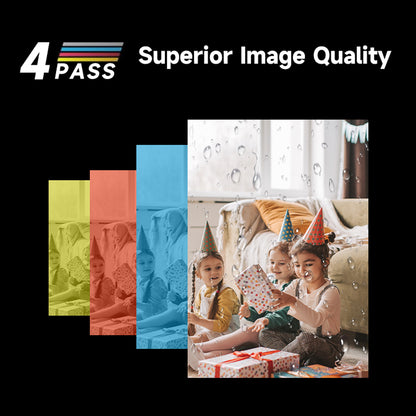 Chuzhao Instant Print Camera and Photo Printer (D1-P) with 10 Film Sheets, 2.1" x 3.2" Size, 1.54" IPS HD Screen, 4PASS Print Technology, Max 64GB MicroSD Card Slot, Mobile Smartphone Printing App Support | Black, Green