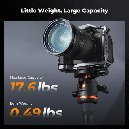 K&F Concept 36mm Ball Head with Handle, Tilt Limiter & 8kg Load Capacity