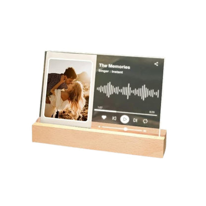 [CLEARANCE] Pikxi Wooden Tabletop LED Photo Frame Display for Fujifilm Instax Mini Photo Film | Music
