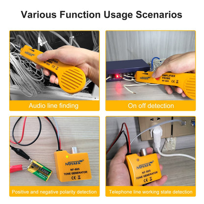 Noyafa NF-805 Tone Generator and Probe kit with Cable Tester Wire Tracer Inductive Amplifier, Adjustable Volume for Telephone Line, On/ off Detection, Audio Line