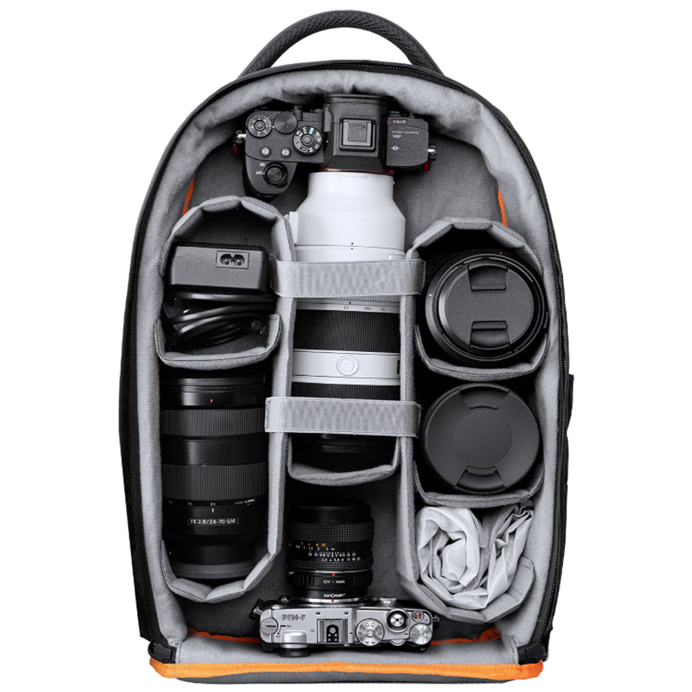K&F Concept 15L / 18L Nature Wander 05 Waterproof Camera and Drone Backpack Knapsack fits 15.6" Laptop with Padded Dividers, Rain Cover for DSLR / Mirrorless and Other Photography Accessories
