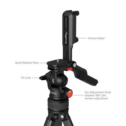 SmallRig Aluminum Compact Video Tripod with Phone Clamp Handle | 5473