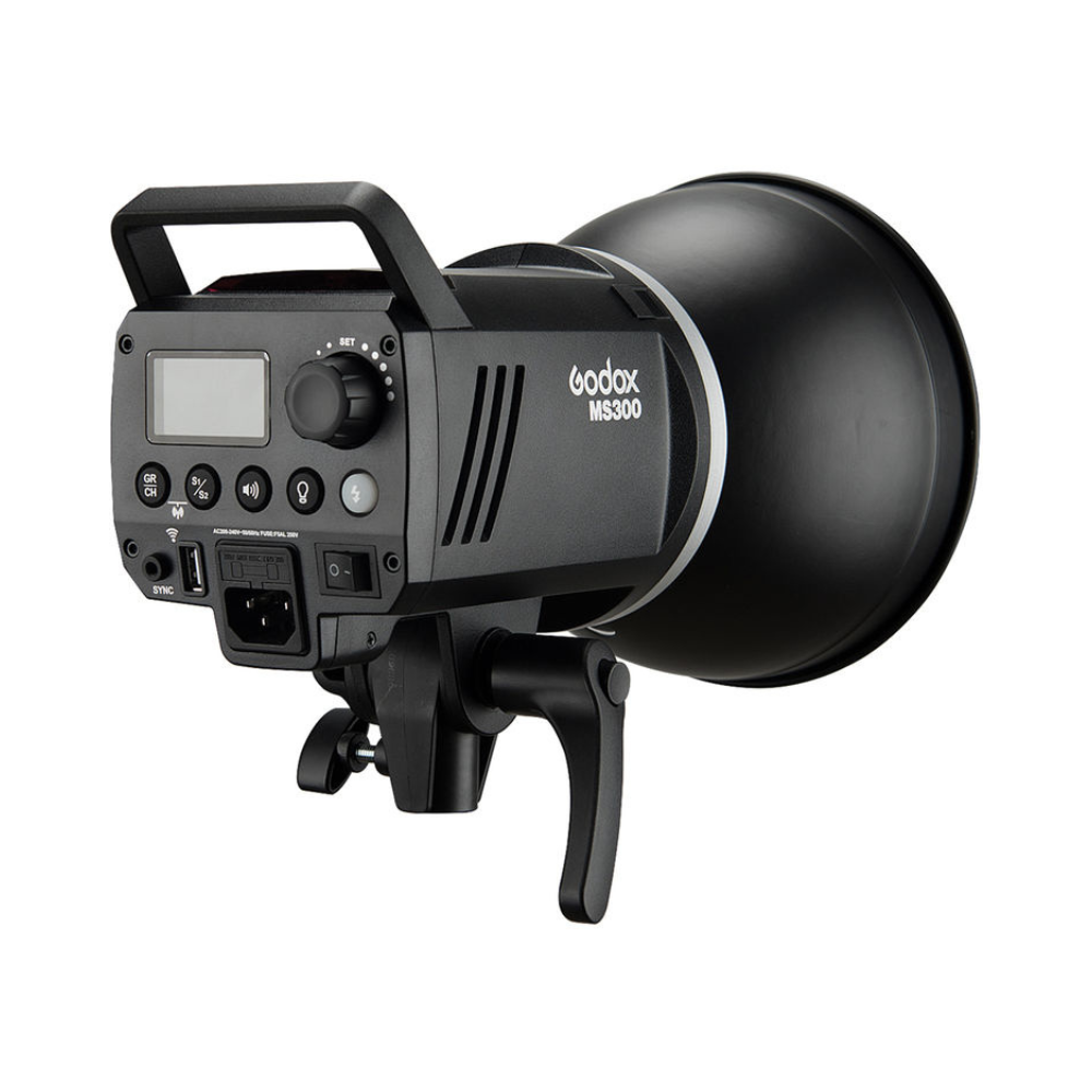 Godox MS300 300W Compact Studio Flash Kit Monolight with Softbox, 150W Halogen Modeling Lamp & 5600K Color Temperature