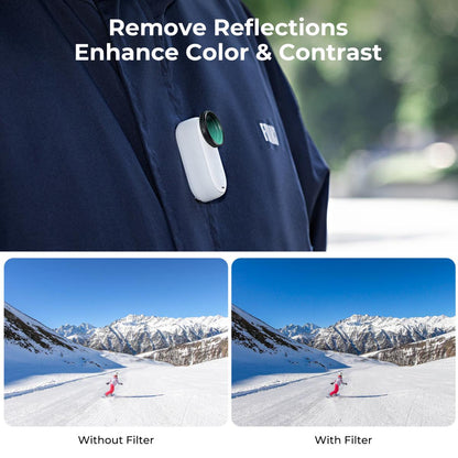 [CLEARANCE] K&F Concept Nano-X Series CPL Circular Polarizer / UV Ultraviolet Filters Lens Filter for Insta360 GO 3  / GO 3S Action Camera with Multi-Coated Optical Glass and Ultra-Thin Aluminum Frame