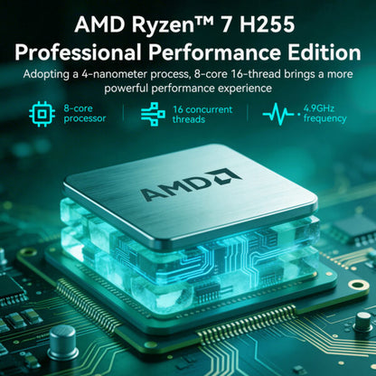 LeaderHub AD8 Mini PC with AMD Ryzen 7 H 255 32GB LPDDR5X 1TB Gen4 SSD Dual 2.5GbE Wi-Fi 6 4K Display
