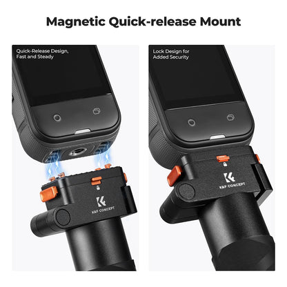 K&F Concept Foldable Selfie Stick Magnetic Quick Release for Insta360 X5