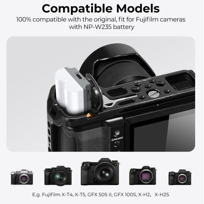 K&F Concept NP-W235 Battery (2-Pack) 7.2V 2200mAh Batteries with USB Type C Direct Fast Charging for FUJIFILM X-S20 X-T4 X-T5 X-H2 X-H2S GFX50S II GFX100S GFX100S II GFX100 II and Other Cameras | NPW235 NP W235