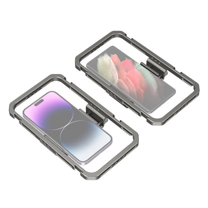 [CLEARANCE] SmallRig Universal Mobile Phone Cage for iPhone & Other Smartphones (57-90mm Wide) with 1/4"-20 Threaded Holes & Cold Shoe Mounts for Handle Grips, Tripods, Microphones, Fill Lights, Accessory Attachments & Vlogging Equipment | 2791B