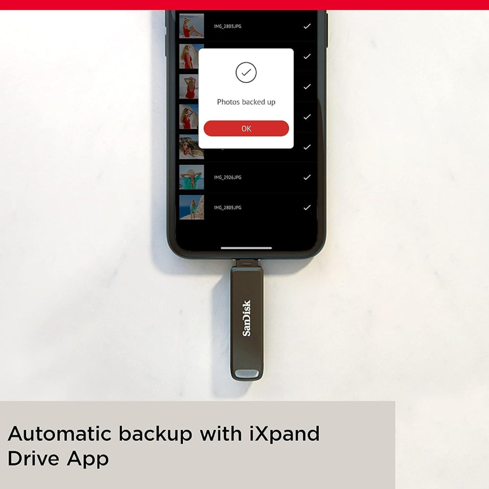 SanDisk iXpand Luxe 64GB 128GB 256GB USB 3.2 Gen 1 Type-C and Lightning OTG Flash Drive with Password Protection and PC Computer Mobile OS Support