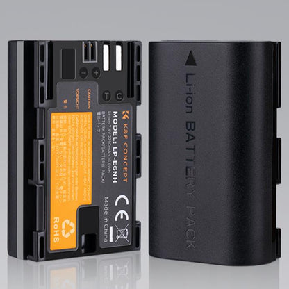 K&F Concept LP-E6 / LP-E6N / LP-E6NH (3 / 2-Pack) 2250mAh Rechargeable Camera Battery Replacement and Triple / Dual Slot Charger Display Kit with USB Type-C / Micro B Input Fast Charging Ports for Selected Canon Digital Cameras