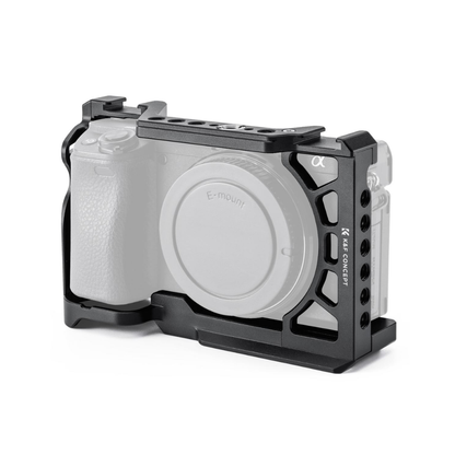 K&F Concept Camera Cage for Select Sony Cameras, CNC Aluminum Alloy, Arca-Style QR Base, Cold Shoe, 1/4"-20 & 3/8"-16 Mounts