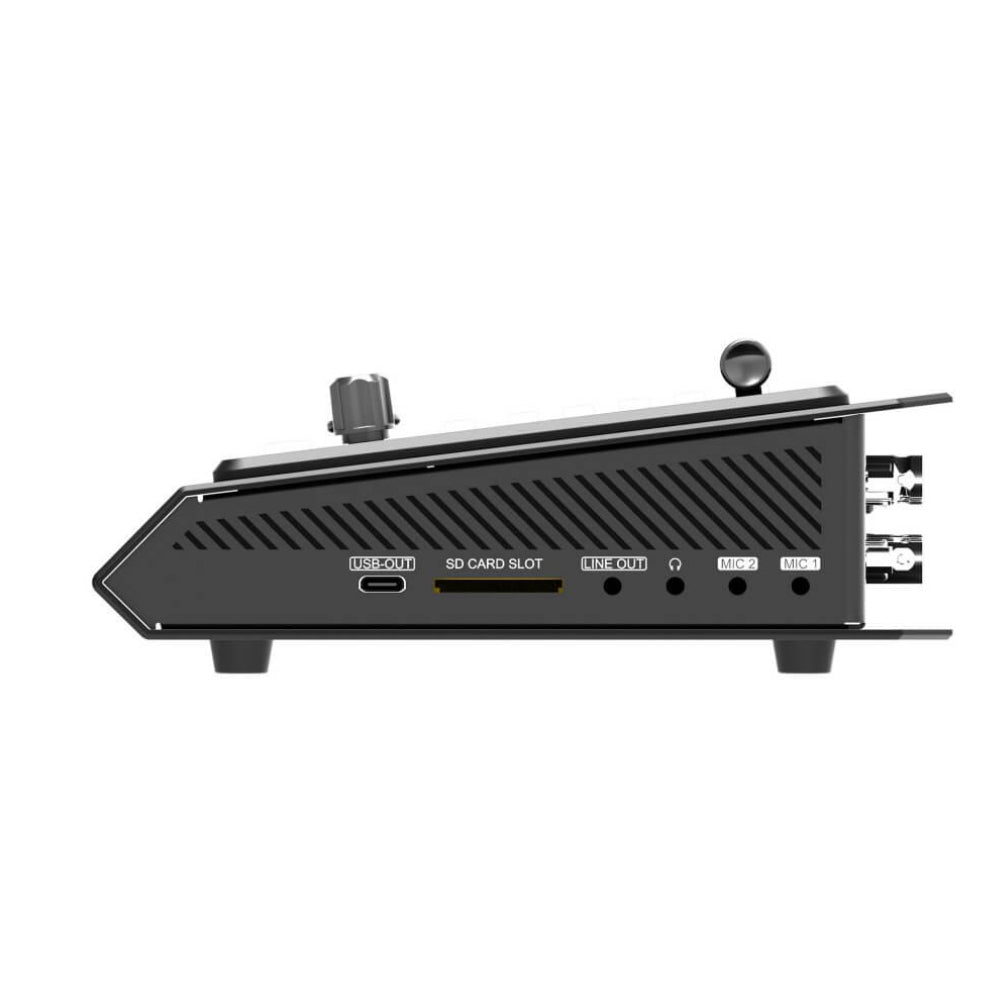 AVMATRIX Shark S6 6-Channel HDMI / SDI Video Switcher with 5" LCD Display Monitor, Multi-Platform Live Stream via Ethernet & USB Type C Port, PTZ Camera Control, Integrated Audio Mixer, USB Disk & SD Card Video Recording Storage