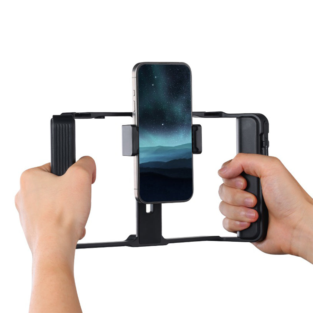 Ulanzi MA05 Universal Smartphone Cage and Bluetooth Remote w/ 5.8cm - 8.9cm Adjustable Phone Holder, Cold Shoe Mounts, ARRI Mounting Holes & Tripod Connectors, 10m Wireless Control Range for Vlog Video Mobile Livestreaming | M007GBB1