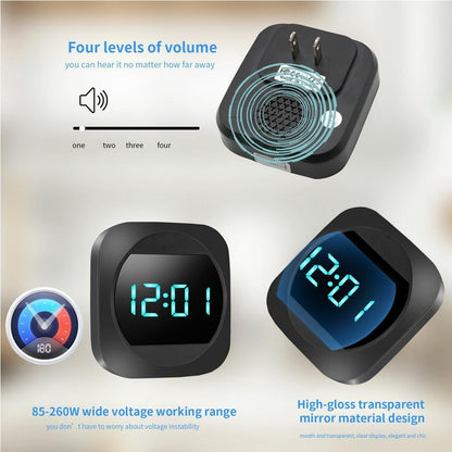 [CLEARANCE] DAYTECH DB17 Self-Powerd LED Smart Wireless Doorbell Plug and Play AC 100V-240V Water-Resistant 300m Long Range Door Bell Buzzer with Adjustable Volume, 38 Chimes and Tunes for Home Office Indoor and Outdoor Installation
