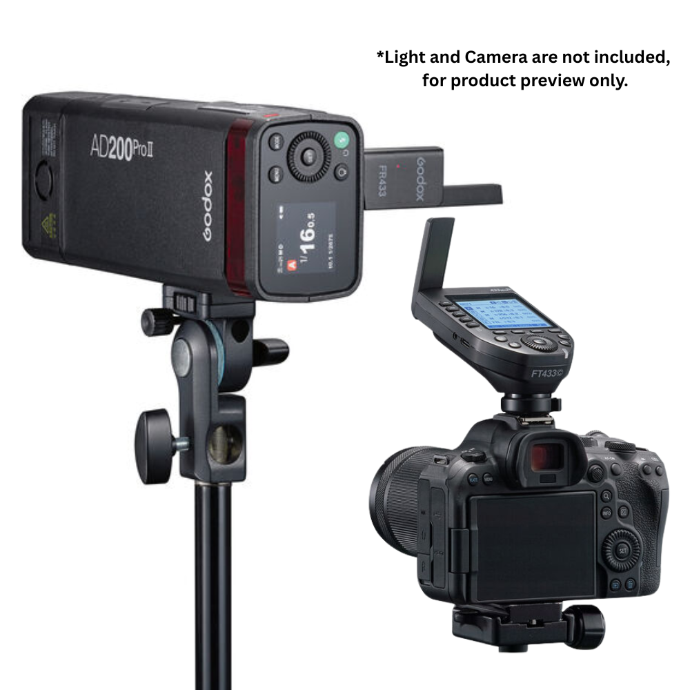 Godox FT433 Canon / Nikon / Sony TTL Wireless Flash Trigger with 32 Channel / 16 Groups, 433MHz Frequency, USB Type-C Receiver, Hot Shoe Mount, HSS 1/8000 Sec, LCD Screen TCM Function, Max 100m Range for Studio Lighting and Photography