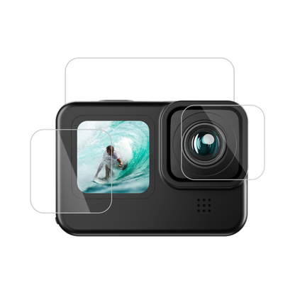 TELESIN GOPRO HERO 12 11 10 9 HD Protective 9H Tempered Glass Kit for Action Camera