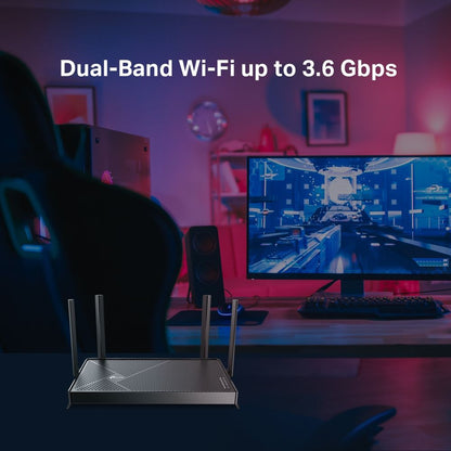 TP-Link Archer BE230 BE3600 Dual Band Home WIFI 7 Router with 3.6Gbps Wireless Speeds, 2.5Ghz / WAN / LAN Ports, 4x Exterl Antens, EasyMesh Compatible, and HomeShield Security Support