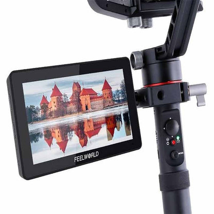 FEELWORLD F6 PLUSX 5.5 Inch Camera Field Monitor 3D-LUT 1600-nit Full-HD IPS LCD Touch Screen Panel Display with 4K UHD HDMI Input & Output Loop, F970 / LP-E6 Battery Plate, Cold Shoe Tilt Arm for DSLR, SLR, Mirrorless Camera
