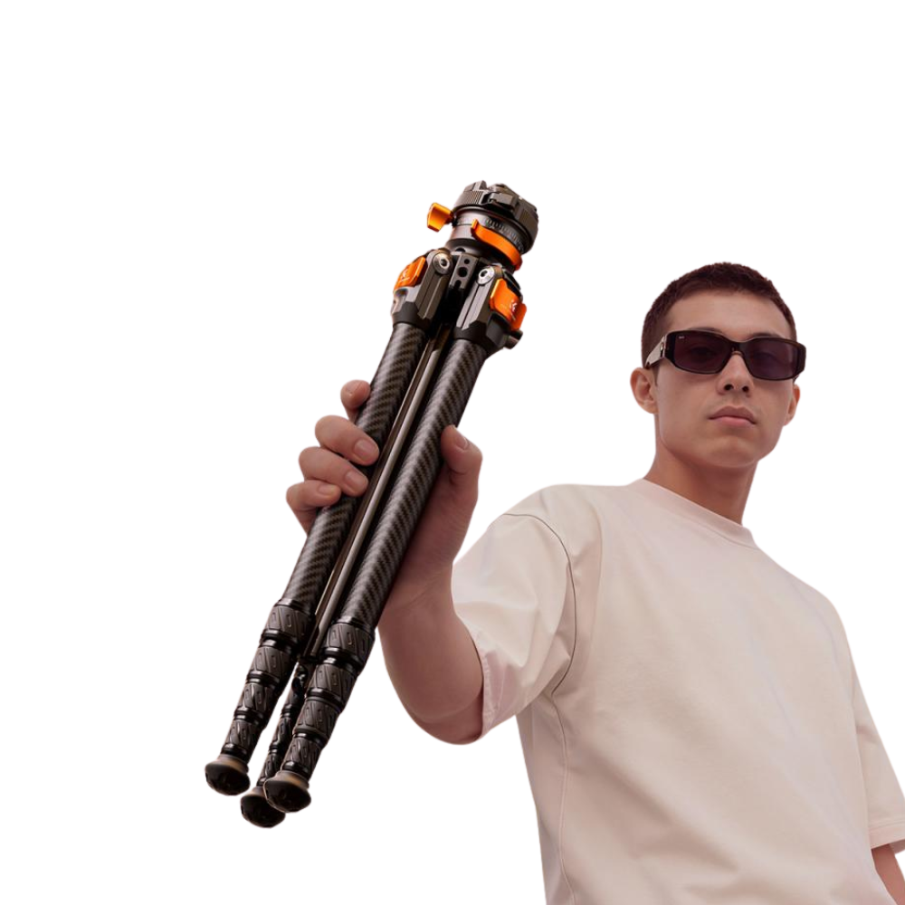 K&F Concept 152cm Carbon Fiber Travel Camera Tripod 6kg Max Load, 360° Panoramic, Twist Lock Legs