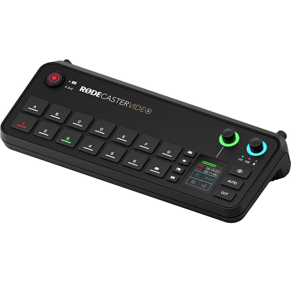 RODE RODECaster Video All-In-One Console Switcher w/ Integrated Audio Mixer, Supports Up to 1080p60 Resolution, RTMP Streaming, Aphex VoxLab Audio Processing, Bluetooth & Wi-Fi Connection for Broadcasting, Live Recording & Content Creation