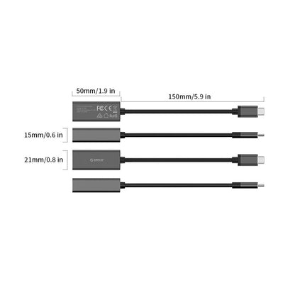 ORICO USB Type-C to RJ45 Gigabit Ethernet Network Adapter Cable with 10/100/1000Mbps Self-Adaptive Transmission Speed for Computers and Laptops