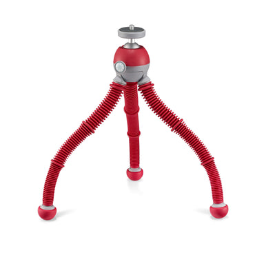 JOBY Podzilla Medium Tabletop Tripod with Griptight 360 Phone Mount Kit, Built-In Ball Head, 1/4"-20 Thread Mount, and 1kg Load Capacity for Vlogging, Recording, and Videography (Red) | 1758