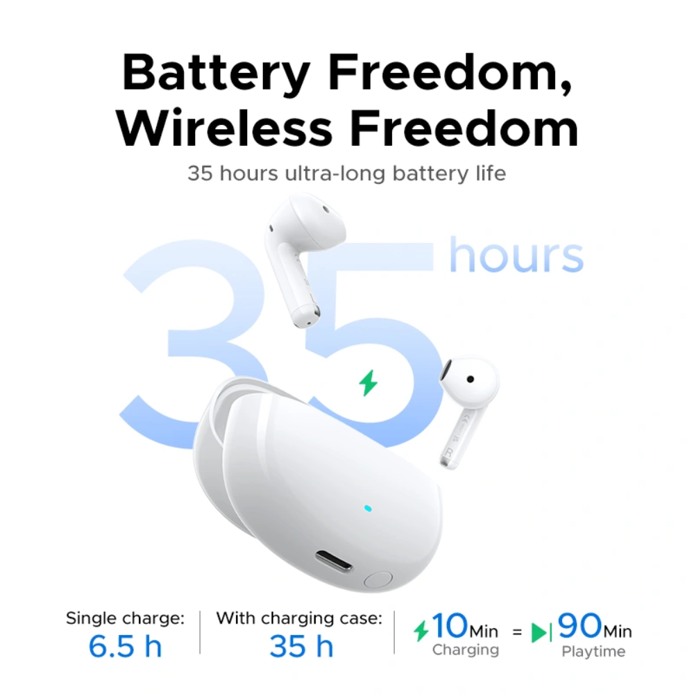 UGREEN LightBuds Semi In-Ear Wireless Earbuds Bluetooth 6.0 Spatial Audio 35H 4-Mic ENC | WS217
