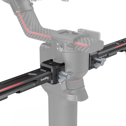 SmallRig Dual Handgrip Horizontal Arm Mount with 1/4"-20 & 3/8"-16 Accessory Threads, Locking Levers, Silicone Grips, Nato Rails, and Shoe Mount for DJI RS 2 / RSC 2 / RS 3 / RS 3 Pro / RS 4 / RS 4 Pro Gimbals 3027