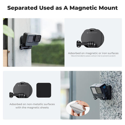 K&F Concept Magnetic Chest Mount / Neck Bracket with 360° / 180° Rotation for Smartphones and GoPro DJI Insta360 Action Cameras - POV Point of View Recording, Hands-Free Vlogging, Video Content Creation | KF31-116 SKU-2288