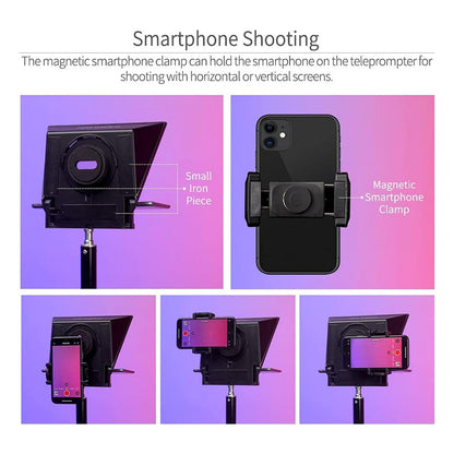FEELWORLD TP2A Smartphone & Tablet Teleprompter with Support Up to 8-Inch Display Size (Diagol Measurement) for Mobile Phone & Digital Camera Shooting