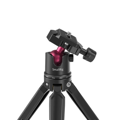 [CLEARANCE] SmallRig Mini Tabletop Tripod and Panoramic Ball Head with Knob and Arca-Type QR Quick Release Plate, 1/4"-20 Screws for Compact DSLR and Action Camera, Smartphones BUT2664