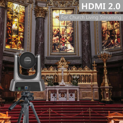 Tenveo TEVO-NV20 Series HD 1080P USB Video Conference PTZ Camera Plug and Play with 350 / 90 Degree Pan and Tilt, 20x Optical Zoom and IR Remote Control for Meetings and Livestreaming