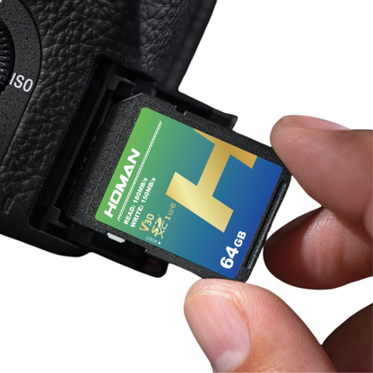 HOMAN 128GB 64GB SD Memory Card 4K UHD SDXC UHS-I U3 V30 Class 10 180MB/s Read | 150MB/s Write Speeds