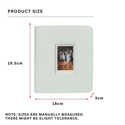 Pikxi AM288 288 Pockets PU Leather Photo Album for Fujifilm Instax Mini Instant Film Cameras - Available in Blossom Pink, Pastel Blue, Lilac Purple, Off White, Mint Green, Black and Brown