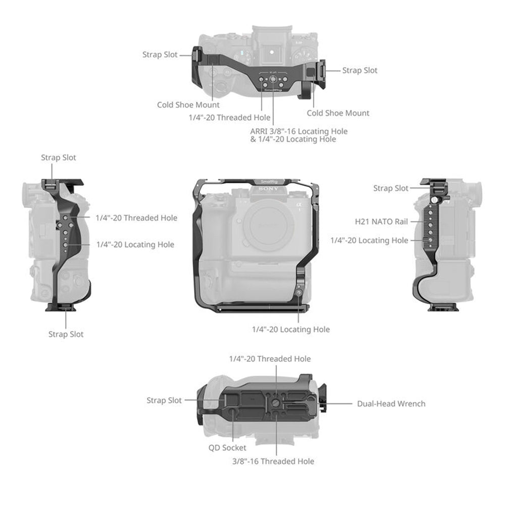 SmallRig Camera Cage for Sony A1 II / A9 III with Vertical Grip | 5908