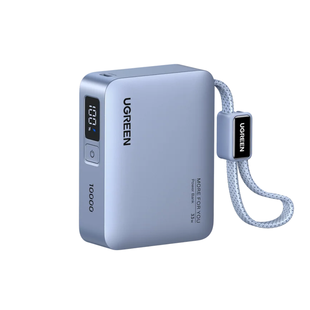 UGREEN 10000mAh 33W Fast Charging Power Bank w/ Built-in USB-C Cable, LED Display, CCC Certified | PB584
