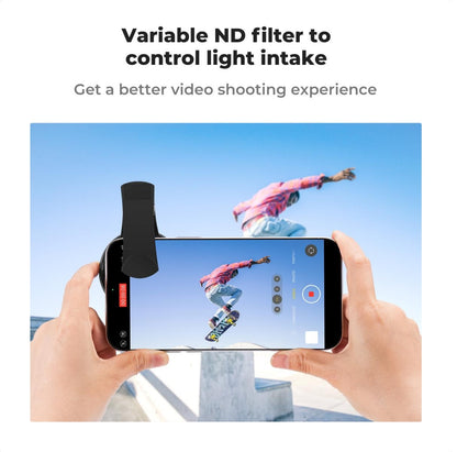 K&F Concept Nano-K 52mm VND ND2-ND400 Variable Neutral Density and CPL Circular Polarizer Clip-On Lens Filter for iPhone 15 14 13 12 11 Smartphone