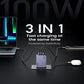 UGREEN Nexode Pro 100W 3-Port GaN Fast Charger with PD 100W USB Type-C Charging Cable for Smartphones, Tablets, Computer Laptops, Earbuds, iPhone 16/15, iPad Pro/Air, MacBook