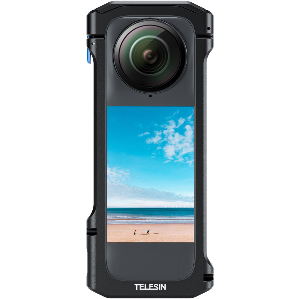 TELESIN Full Metal Aluminum Alloy Expansion Cage for Insta360 X4 Action Camera