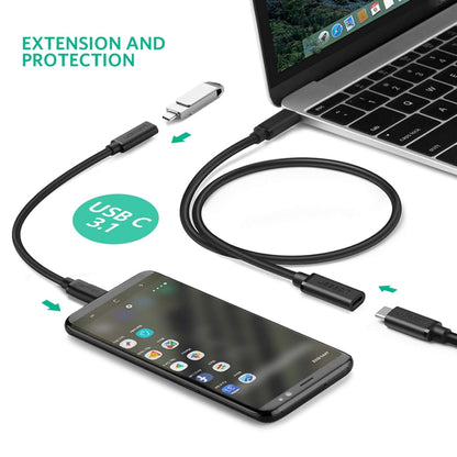 [CLEARANCE] UGREEN 100W USB C 3.1 Gen2 Female to Male Fast Charging (1 Meter) Data Extension Cable with 10Gbps Transfer Rate, 4K UHD VIdeo Resolution for MacBook, iPad Pro, Laptop, Android Phone, Tablet, Smartphone, etc. | 10387