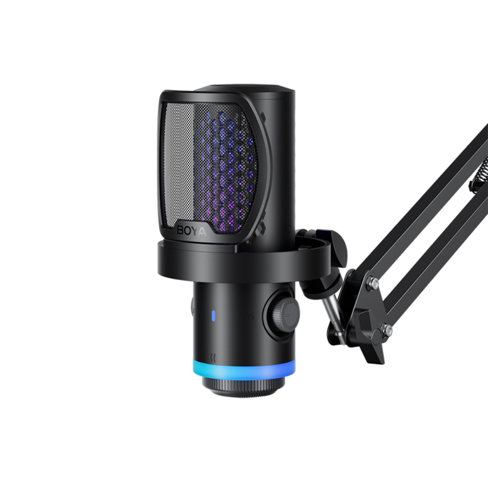 BOYA CastMic G40 / G40B Vibrant RGB Noise Cancelling USB Microphone w/ Desktop Stand / Boom Arm