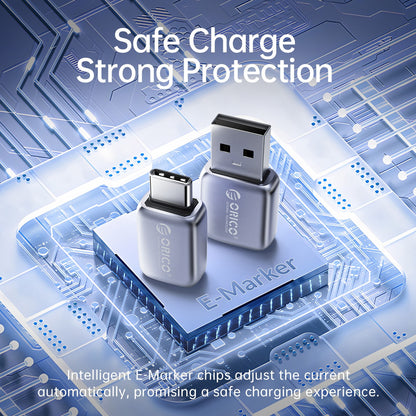 [CLEARANCE] ORICO GQA66 (1.5m) USB-A to USB Type C Fast Charging Data Cable 11V/6A 66W, 480Mbps Transmission Rate, Nylon-Braided Aluminum Alloy for Smartphones, Android, Tablet