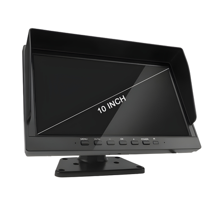 EKLEVA 10" IPS 4CH Multi-Channel Truck DVR Monitor with 4 Waterproof 720P HD Cameras and 360° View