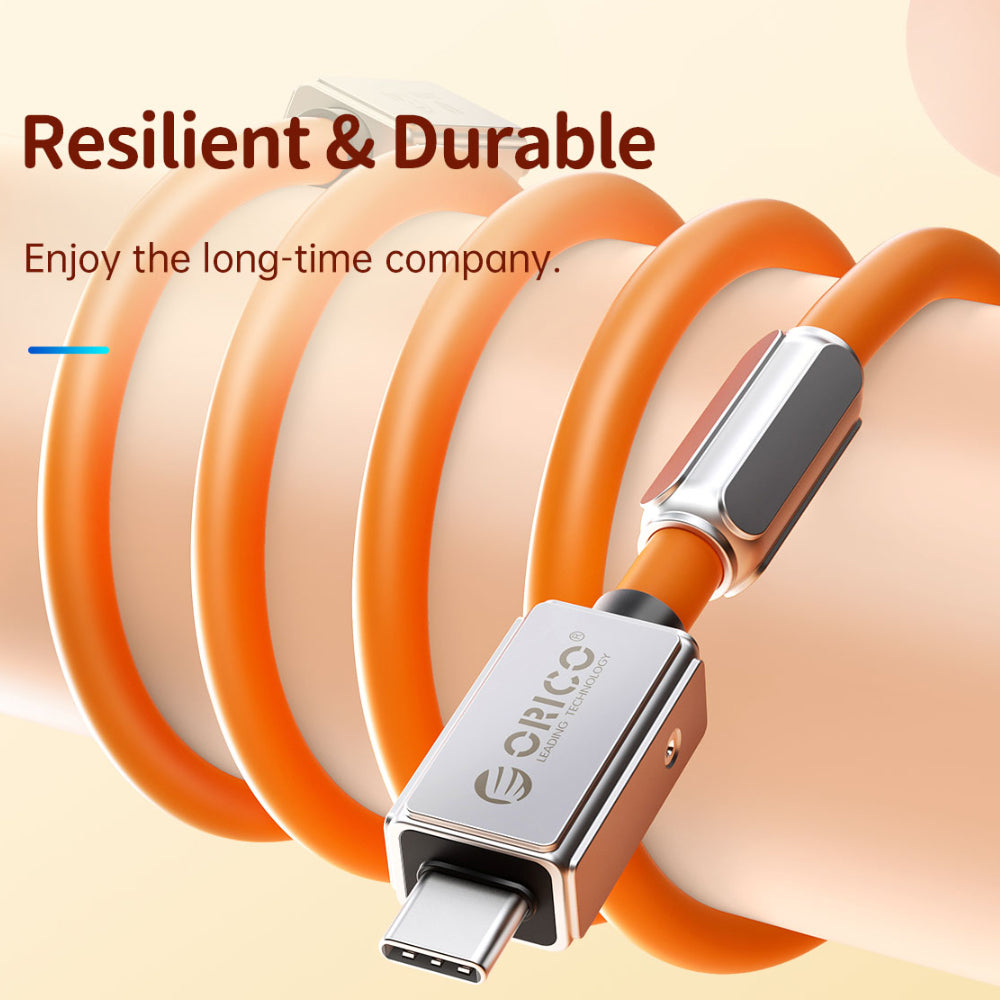Orico 1M 2M 3M 240B1 Series USB 2.0 Type-C Male to Male PD 240W 480Mbps Fast Charging Data Cable with Intelligent E-Marker Chip for Smartphone Desktop PC Laptop | Blue, Orange, Red