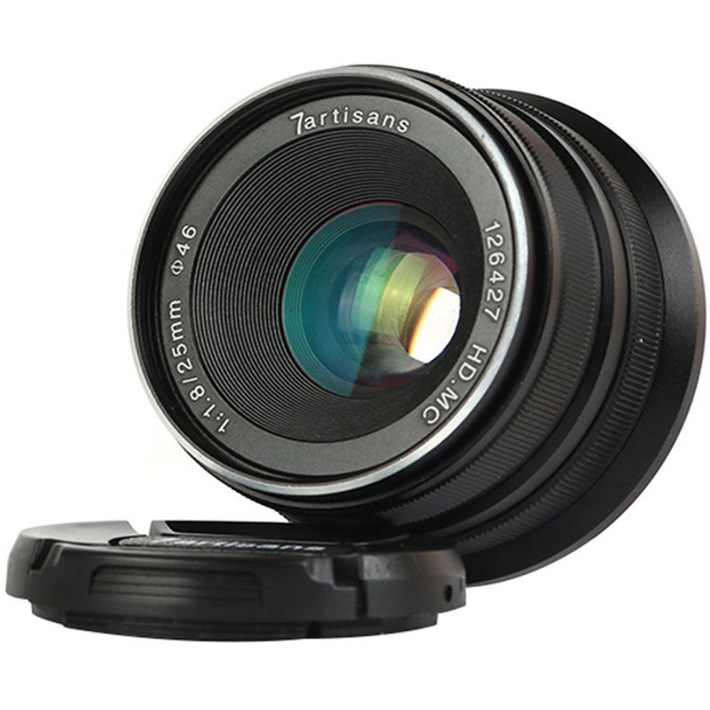 7Artisans 25mm F/1.8 APS-C Format Fujifilm X Mount Compact Portrait Prime Lens MF Manual Focus for Mirrorless Cameras | Black Silver