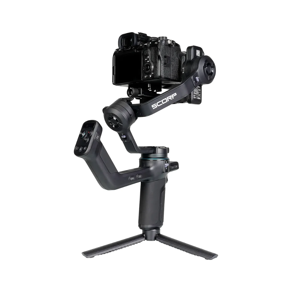 FeiyuTech SCORP-C 2 3-Axis Handheld Camera Gimbal Stabilizer with 3.5Kg Max Payload, 14-Hour Battery Life, USB-C, Buckle Design 3-Axis Motor Locks, AI Smart Tracking, OLED Status Indicator, Extended QR Quick Release Plate & 1/4"-20 Threads