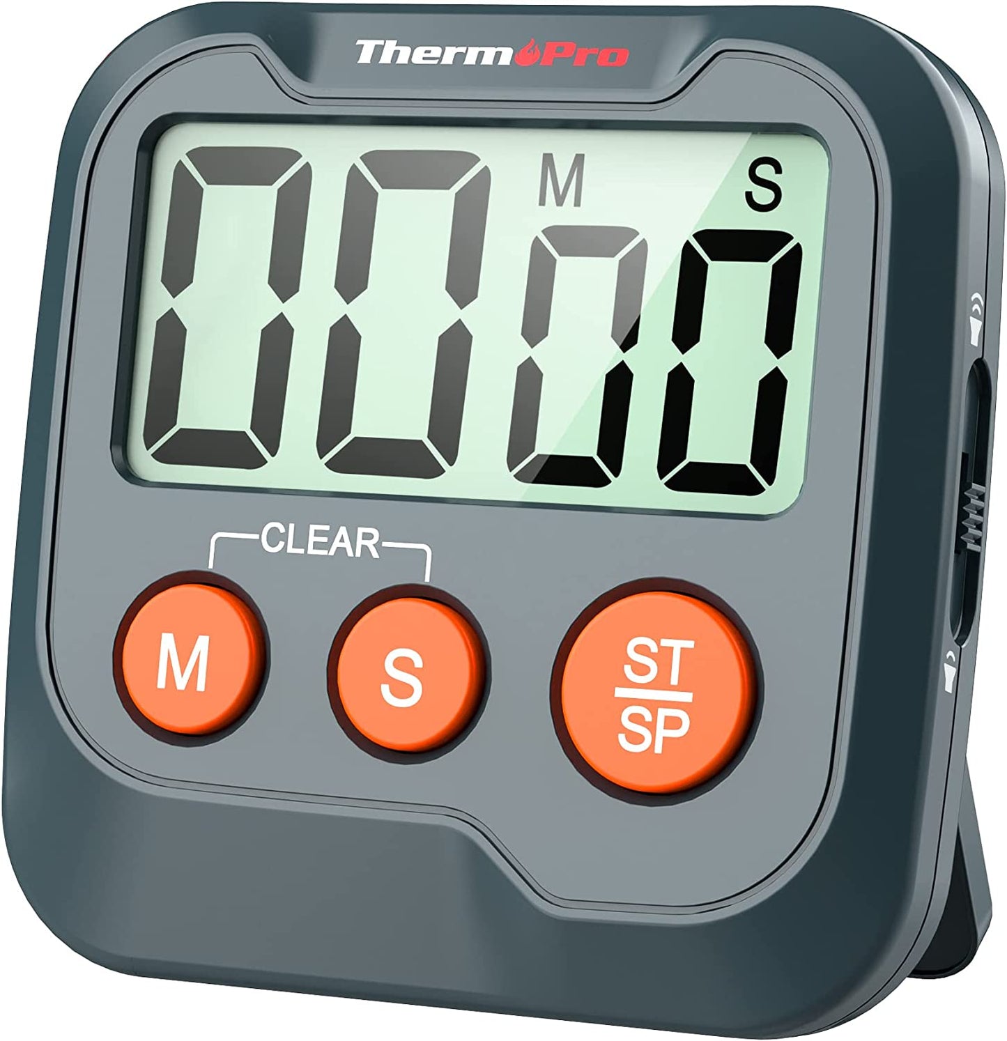 ThermoPro TM03 Digital Kitchen Timer with Large LCD Screen, Countdown Timer, Adjustable Volume Settings, Magnet and Mount