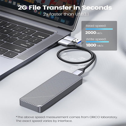 ORICO M.2 SATA / NVME SSD Solid State Drive Enclosure with USB3.2 Gen 2 x2, 20Gbps Transfer Rate, 4TB Max Capacity with PCIe 3.0, TRIM, UASP and SMART Function for Smartphone PC Desktop Laptop | M213C3-G4 | Gray, Rose Gold, Silver
